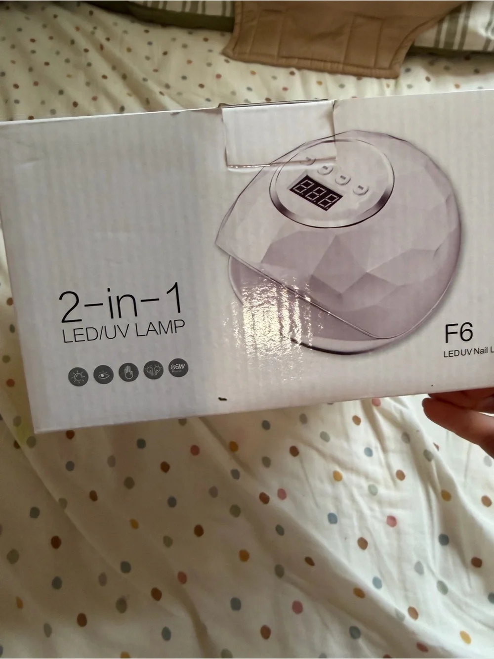 F6 LED/UV Nail Lamp - White Professional Gel Nail Dryer